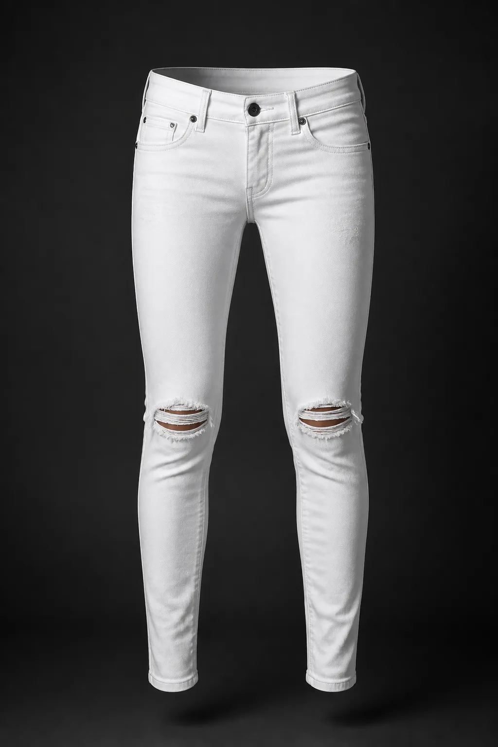 Arris, Low-rise skinny in optic white, cut close from hip to hem with a clean tapered leg