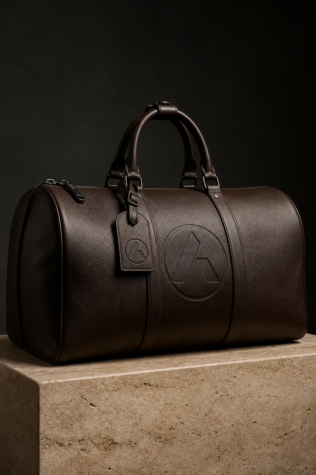 Span, Rounded travel duffel in Full-grain espresso calf